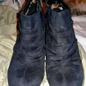 Black Wedged Booties